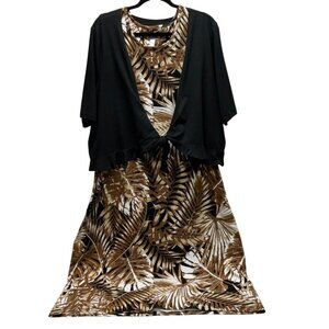 XL DRESS MIDI SLEEVELESS WITH SHRUG 2 FOR 1 PRICE DENIM&CO. A351582